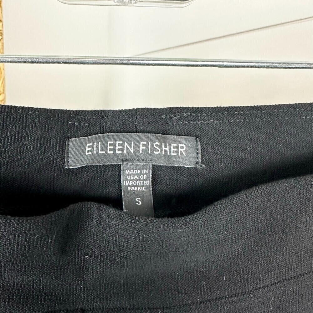 Eileen Fisher System Washable Stretch Crepe Slim Ankle Pant Black Size Small - Picture 7 of 8